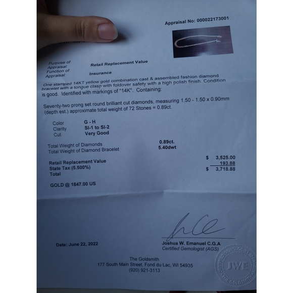 14k Gold Diamond Bracelet - Picture 13 of 13